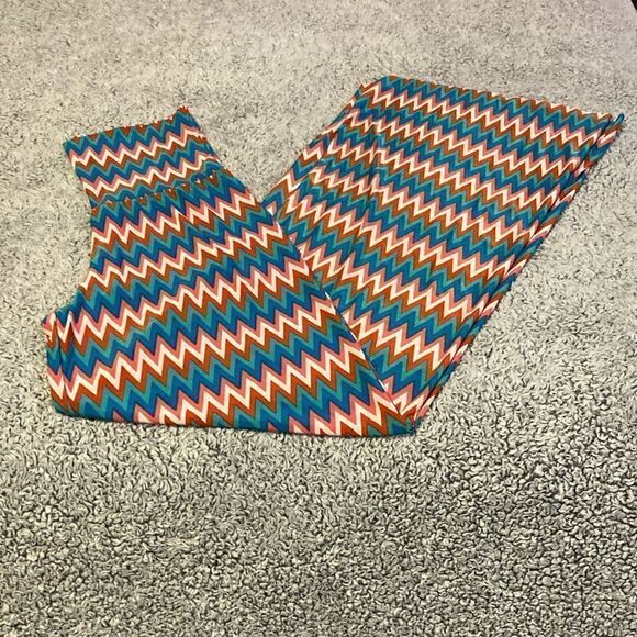 J&K S High Waist Zigzag Print Pull On Stretch Wide Leg Pants - Picture 1 of 10